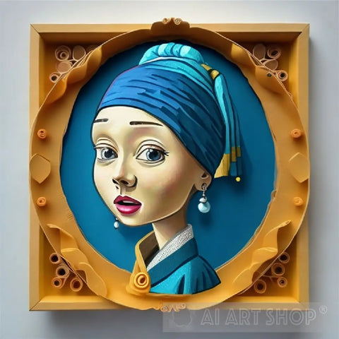 Girl With Pearl Earring Portrait Ai Art
