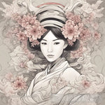 Girl With Sakura Flowers Ai Artwork