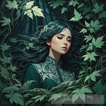 Girls Portrait In Forest Ai Artwork