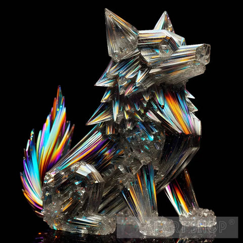 Glass Wolf Animal Ai Art