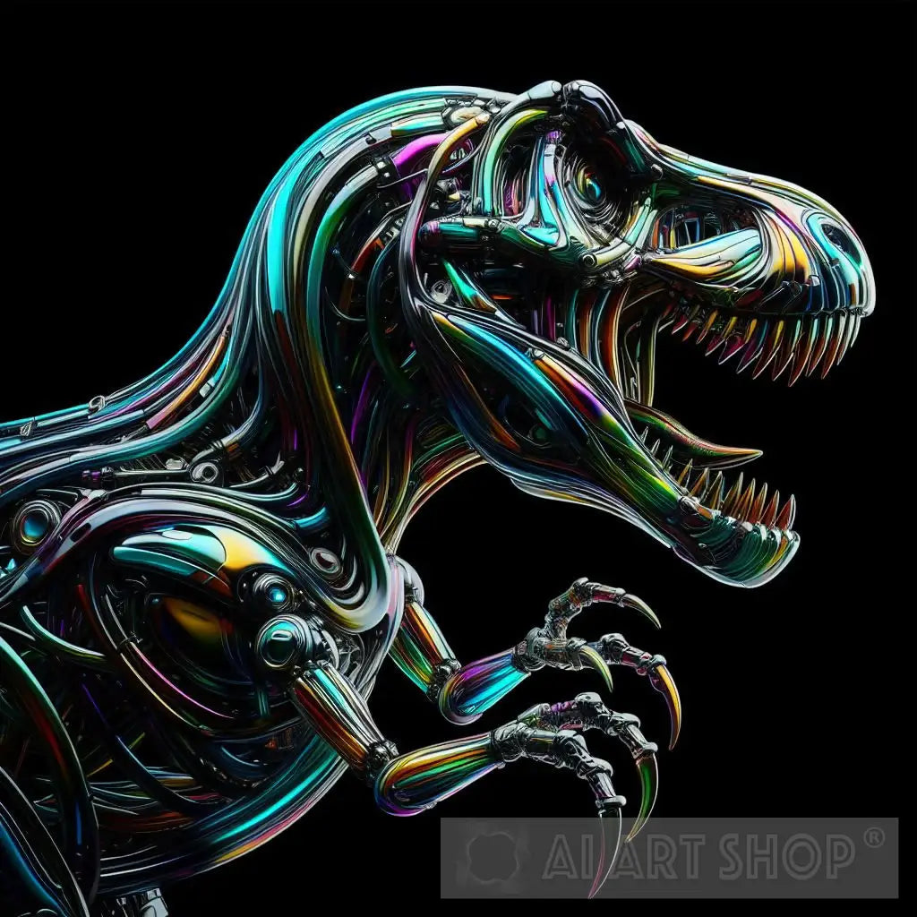 glassmorphism style t-rex