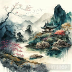 Serene Beauty Of The Orient Landscape Ai Art