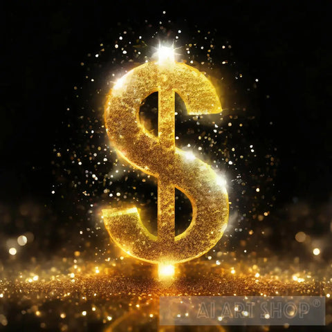 Glittering Dollar Ai Artwork