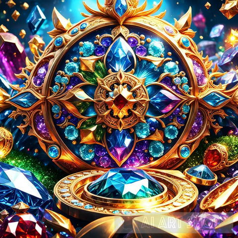 Glittering Gemstones Ai Artwork