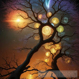 Glow Tree Nature Ai Art