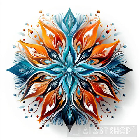 Glowing Abstract Snowflake Abstract Ai Art