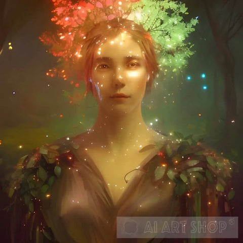Glowing Forest Nymph Ai Artwork