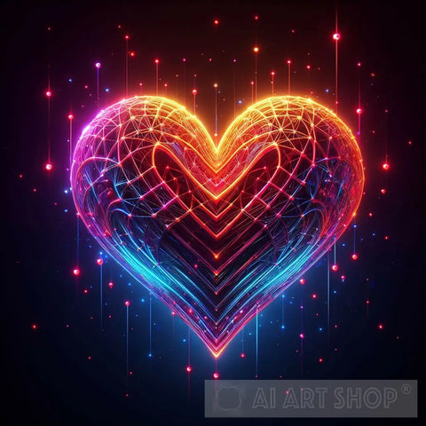 Glowing Pop Heart Pop Ai Art