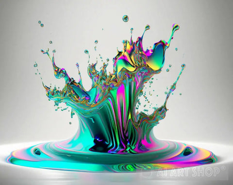 Glowing Splash Abstract Ai Art