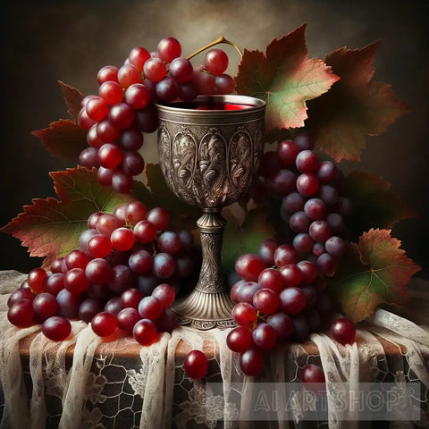 Goblet And Grapes Elegance Still Life Ai Art