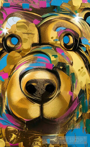 Gold Bear Animal Ai Art