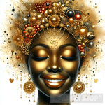 Golden African Woman Portrait Ai Painting