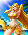 Golden Belly Dancer On The Beach Ai Artwork