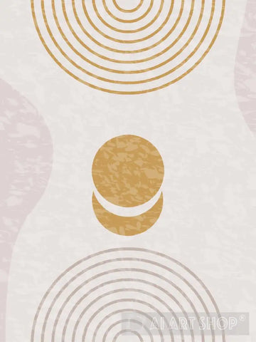 Golden Circles Abstract Ai Art