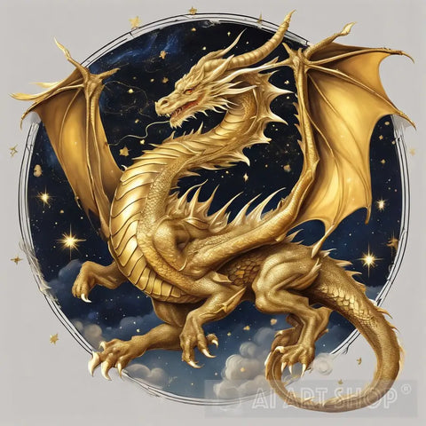 Golden Dragon Ai Artwork