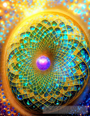 Golden Geometry Abstract Ai Art