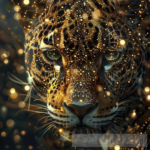 Golden Jaguar Animal Ai Art