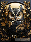 Golden Owl Portrait Wall Art Animal Ai Art