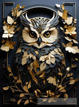 Golden Owl Wall Art Portrait Ai Art