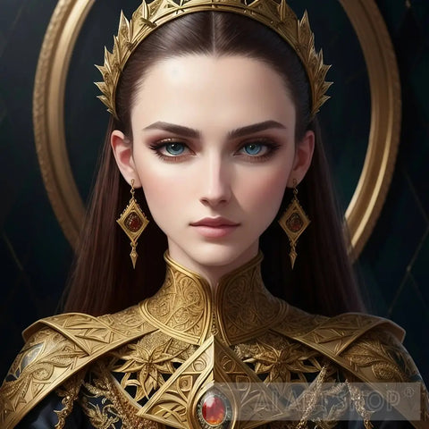 Golden Ruby: Radiant Portraits Crafted By Ai Portrait Art