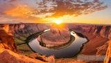 Golden Sunset Over Canyon River Landscape Ai Art