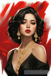 Golden Tears: Turkish Beauty Necklace Portrait Ai Art