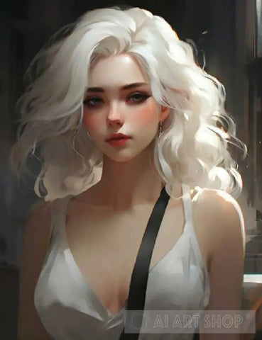 Gorgeous White Haired Girl Artwork Ai Painting