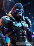 Gorilla In Cyborg Body #3 Ai Artwork