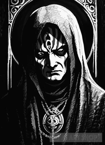 Gothic Drawing Of A Hooded Demon Portrait Ai Art