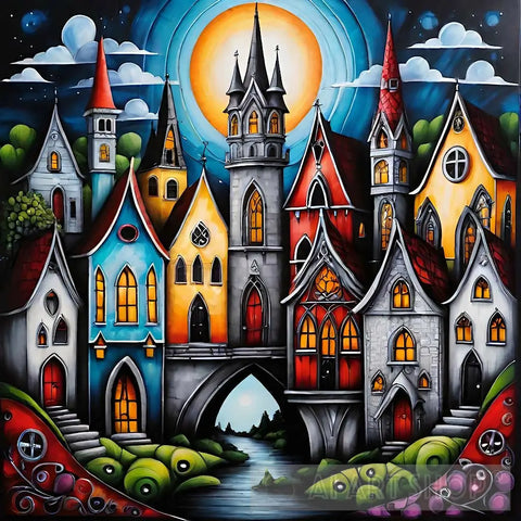 Gothic Town Abstract Ai Art