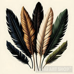 Graceful Feathers: Elegant And Modern Feather Wall Art Ai Artwork