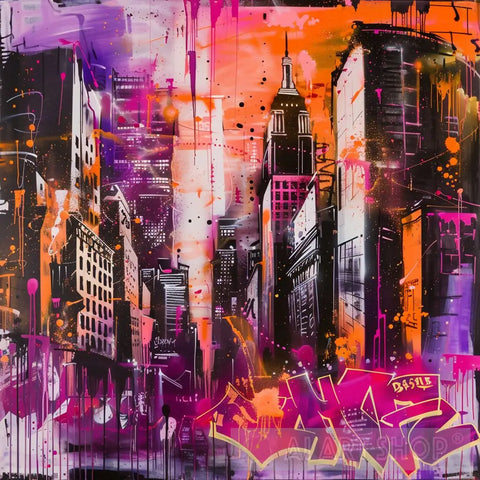 Graffiti Cityscape - Iconic Urban Art Street Ai