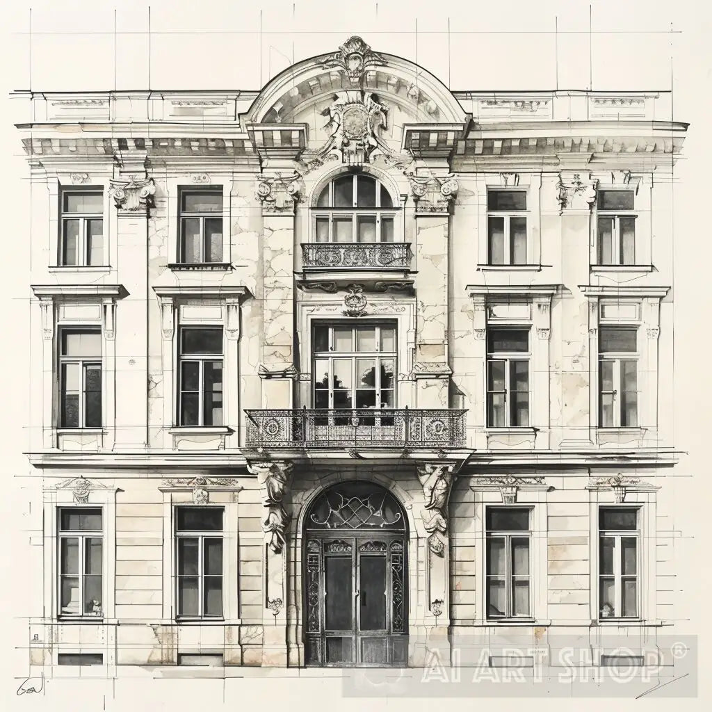 Entrence Drawing Grand Entrance: Detailed Architectural Drawing