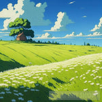 Grassland On Sunny Day Landscape Ai Art