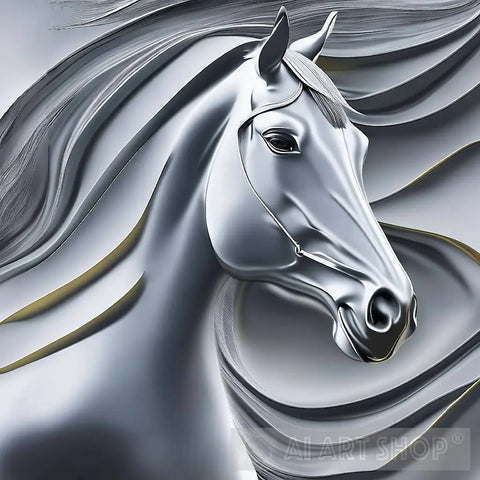 Gray Horse Ai Artwork