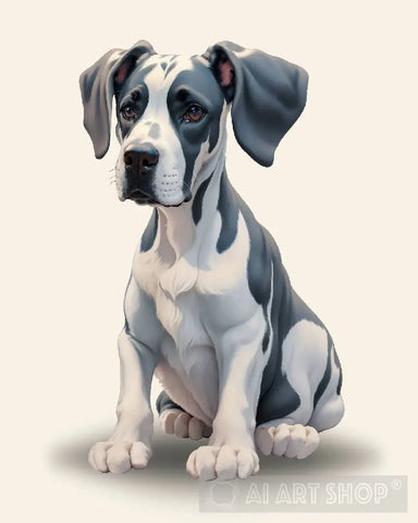 Great Dane Puppy Dog Ai Artwork