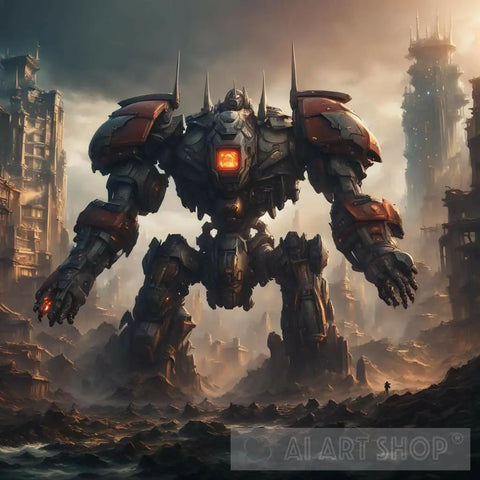 Great Epic War Among Giant Robots Death Ai Artwork