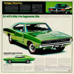 Green 1968 Dodge Charger Informational Poster Ai Artwork