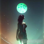 Green Moon Nature Ai Art