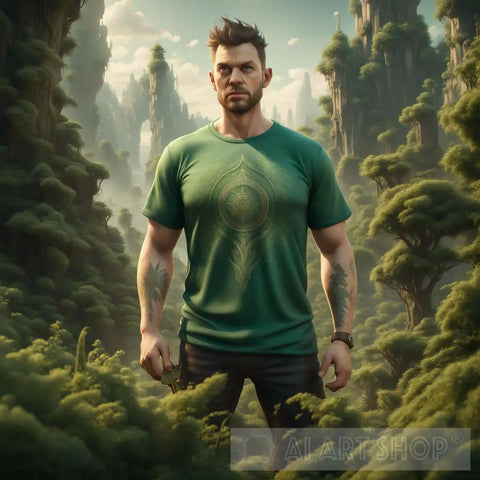 Green Tshirt Mens Animal Ai Art