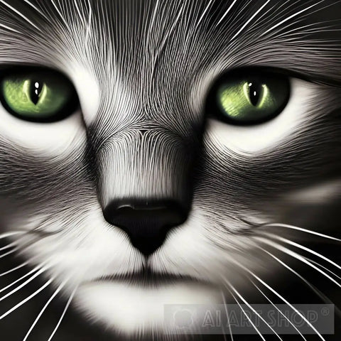 Grey Cat Animal Ai Art