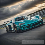 Gt Racing Car At A Circuit With Dark Skies Ai Artwork