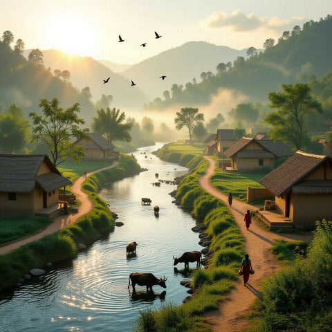 “Gaon Ki Shaanti | Pahadi River View | Pure Village Vibes”