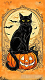 Halloween Cat On Pumpkin Ai Artwork