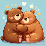 Happy Bears Cuddling Ai Painting