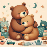 Happy Bears Cuddling Ai Painting