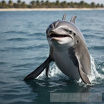 Happy Dolphin Wall Art Animal Ai Art