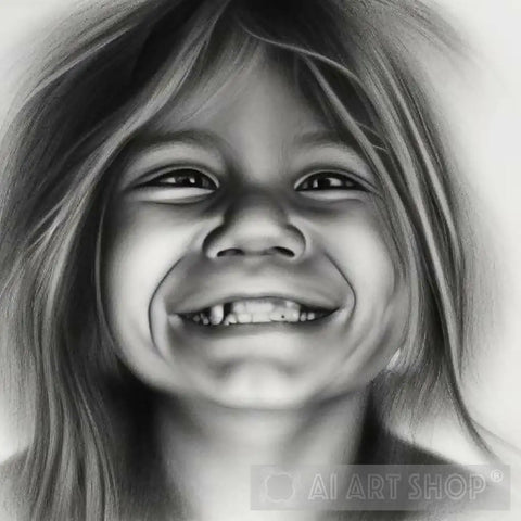 Happy Little Girl Portrait Ai Art