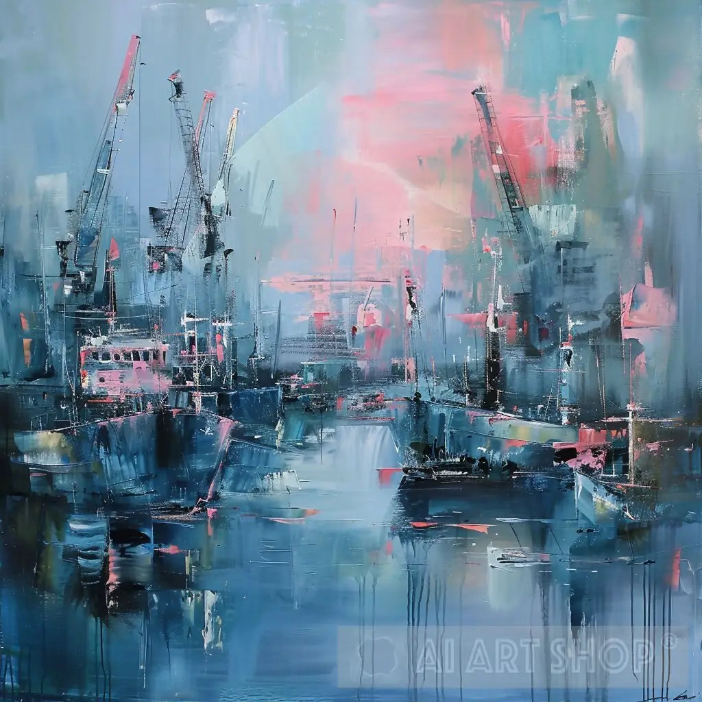 Harbor Abstraction - Modern Cityscape Art