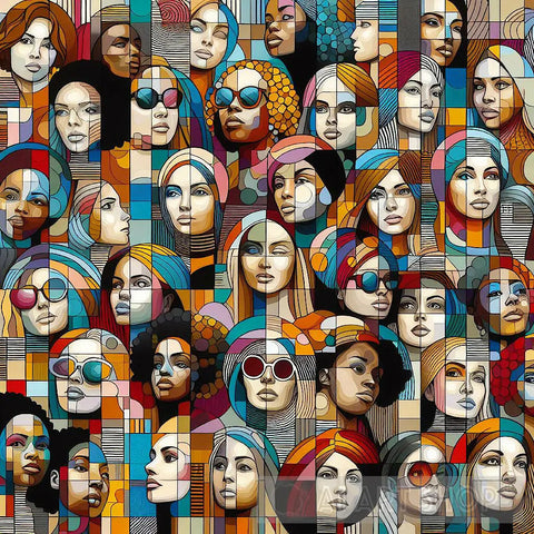 Harmony Mosaic: Embracing Diverse Femininity Pop Ai Art